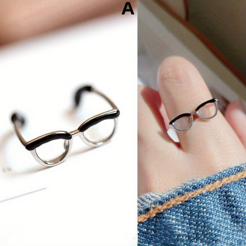 Adjustable Glasses Ring Hand Jewelry for Women - Creative Birthday Gift