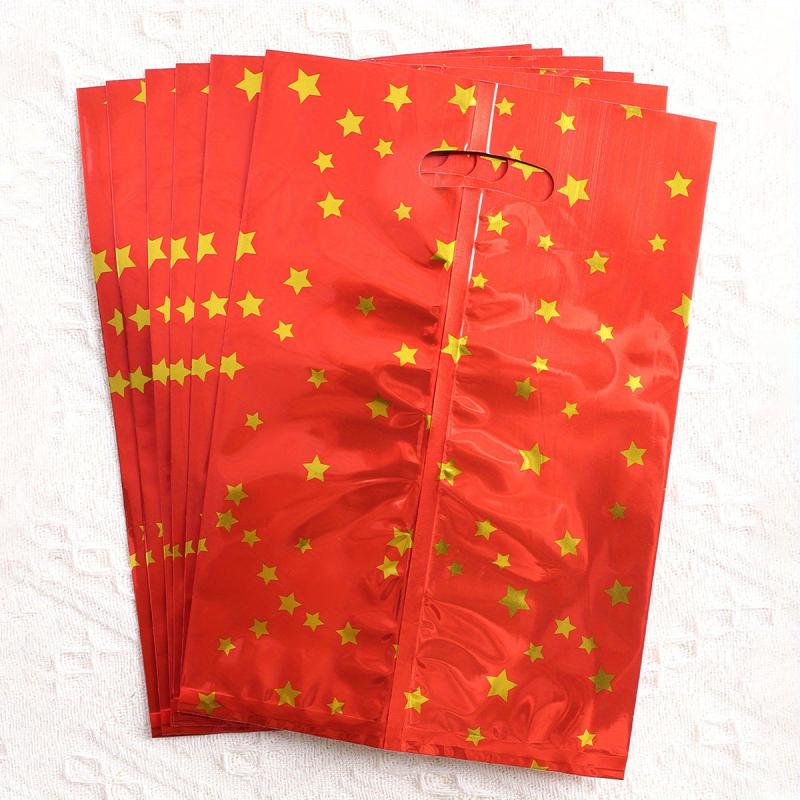 10pcs Golden Stars Plastic Favor Bags for Kids Birthday