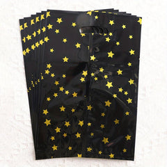 10pcs Golden Stars Plastic Favor Bags for Kids Birthday