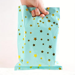 10pcs Golden Stars Plastic Favor Bags for Kids Birthday