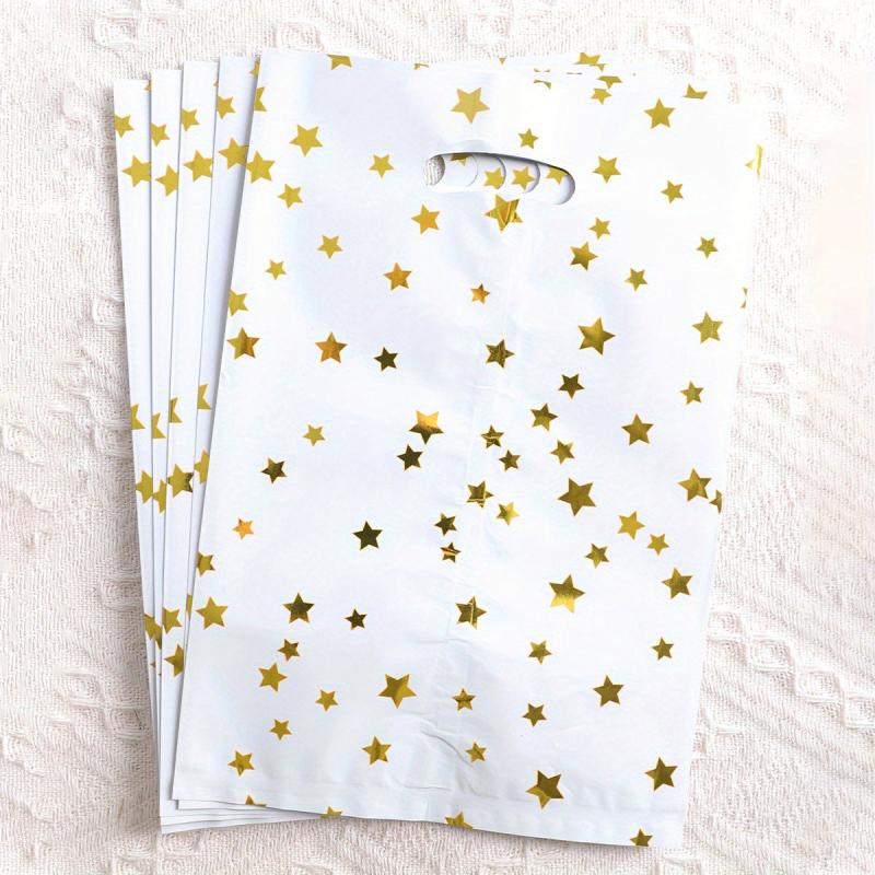10pcs Golden Stars Plastic Favor Bags for Kids Birthday
