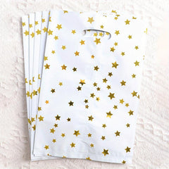 10pcs Golden Stars Plastic Favor Bags for Kids Birthday