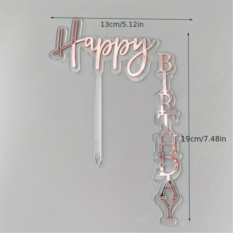 Love You Forever Happy Birthday Cake Topper Acrylic Cupcake Topper