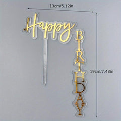 Love You Forever Happy Birthday Cake Topper Acrylic Cupcake Topper