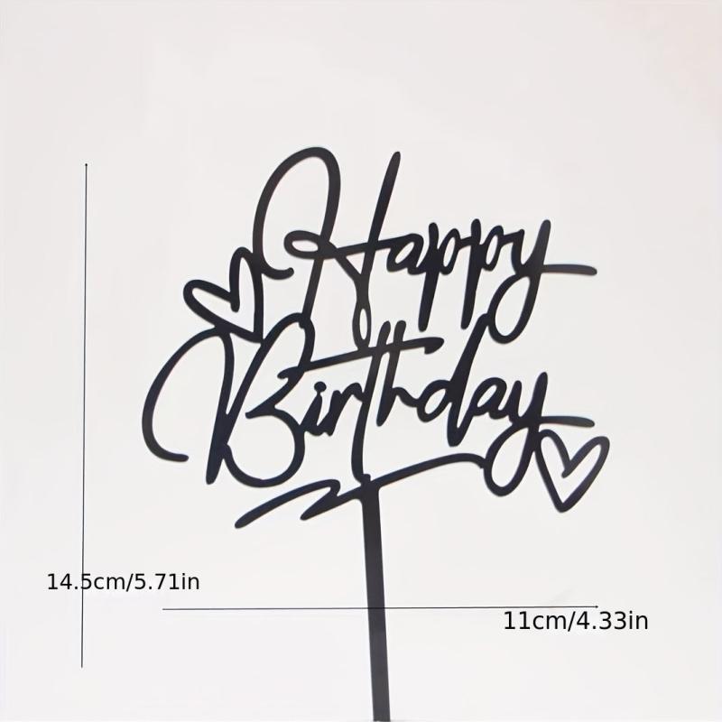 Double Heart Acrylic Cake Topper for Birthday Parties and Cake Decor