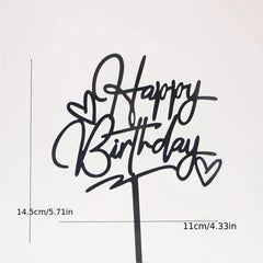 Double Heart Acrylic Cake Topper for Birthday Parties and Cake Decor