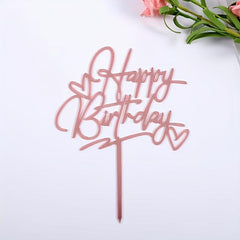 Double Heart Acrylic Cake Topper for Birthday Parties and Cake Decor