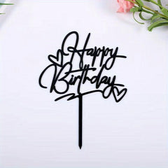 Double Heart Acrylic Cake Topper for Birthday Parties and Cake Decor