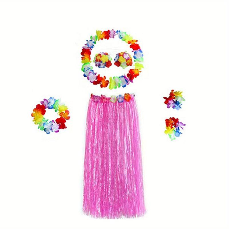 Hawaiian Tropical Party Straw Skirt Set for Masquerade Summer Parties