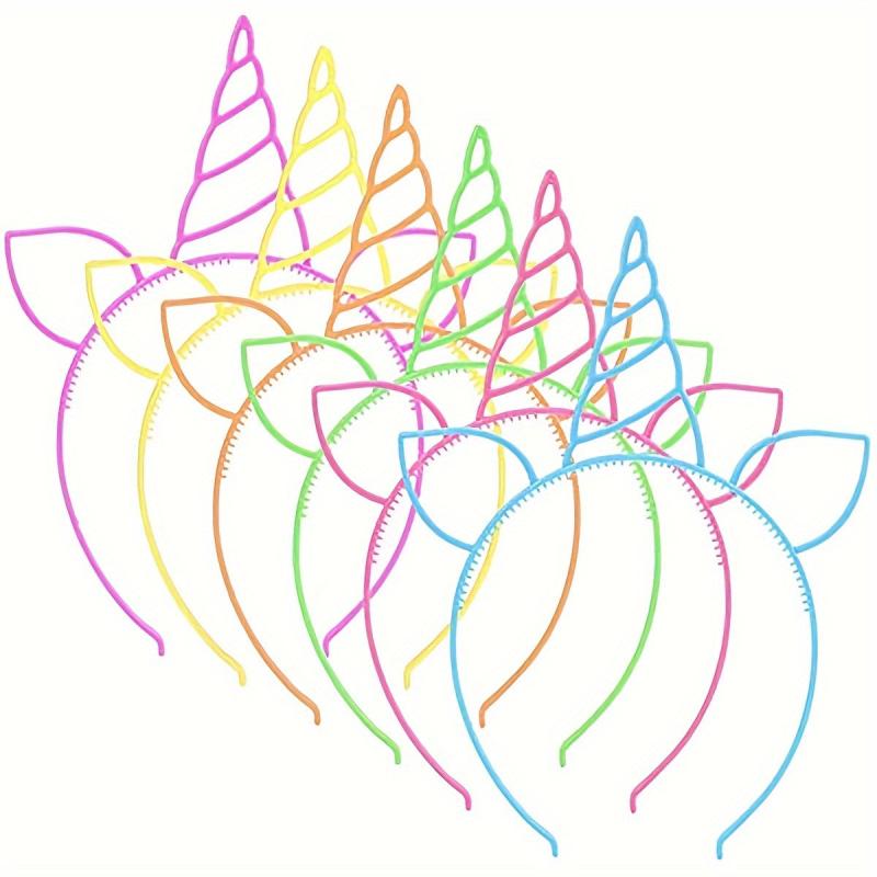 6pcs Unicorn Headbands Cosplay Plastic Hairbands Unicorn Hair Loop Headwear