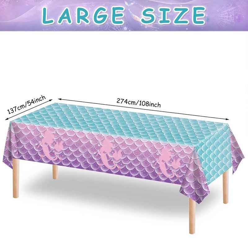 Mermaid Tablecloth Disposable Party Decoration for Birthdays Christmas