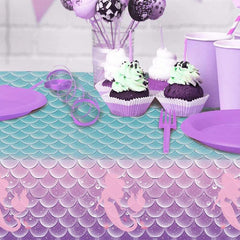 Mermaid Tablecloth Disposable Party Decoration for Birthdays Christmas