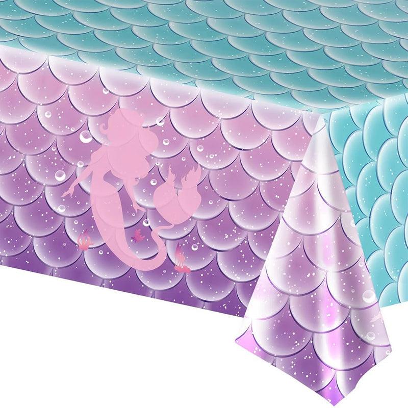 Mermaid Tablecloth Disposable Party Decoration for Birthdays Christmas