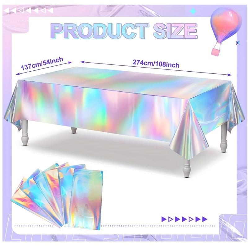 Iridescent Plastic Tablecloths 137 X 274 Laser Table Covers