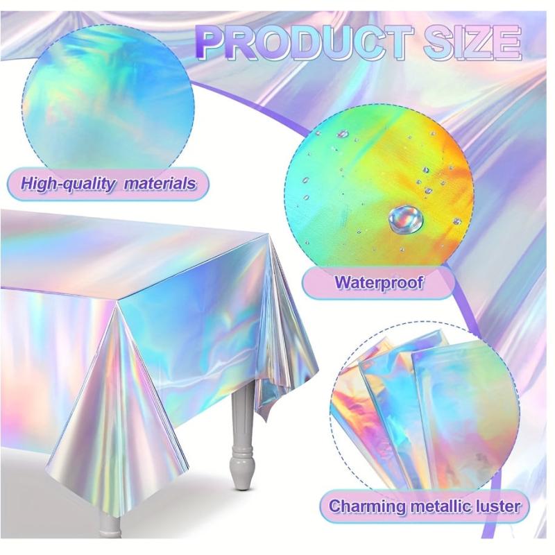 Iridescent Plastic Tablecloths 137 X 274 Laser Table Covers