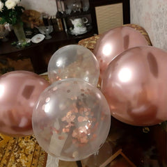 24pc Rose Golden Number 1 Balloons Baby Girl 1st Birthday Decor