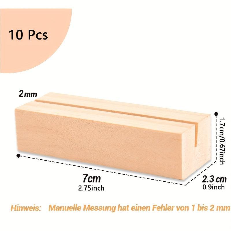 10pcs Wood Place Card Holders Table Number Holder Stands Name Card Holder