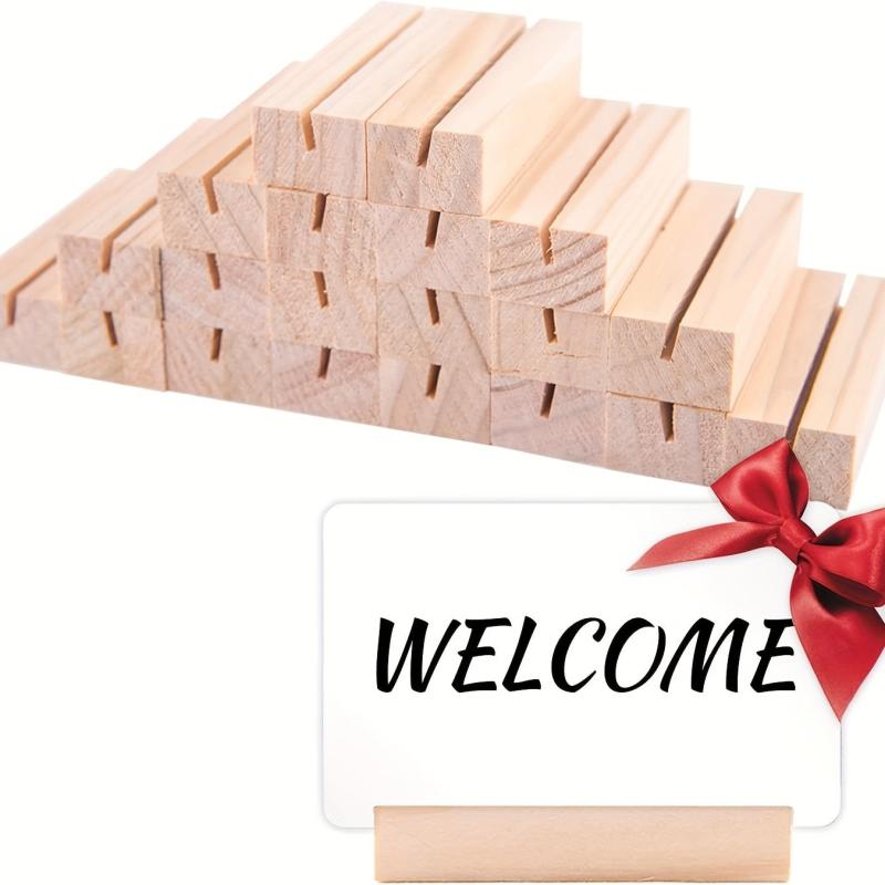10pcs Wood Place Card Holders Table Number Holder Stands Name Card Holder