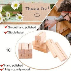 10pcs Wood Place Card Holders Table Number Holder Stands Name Card Holder
