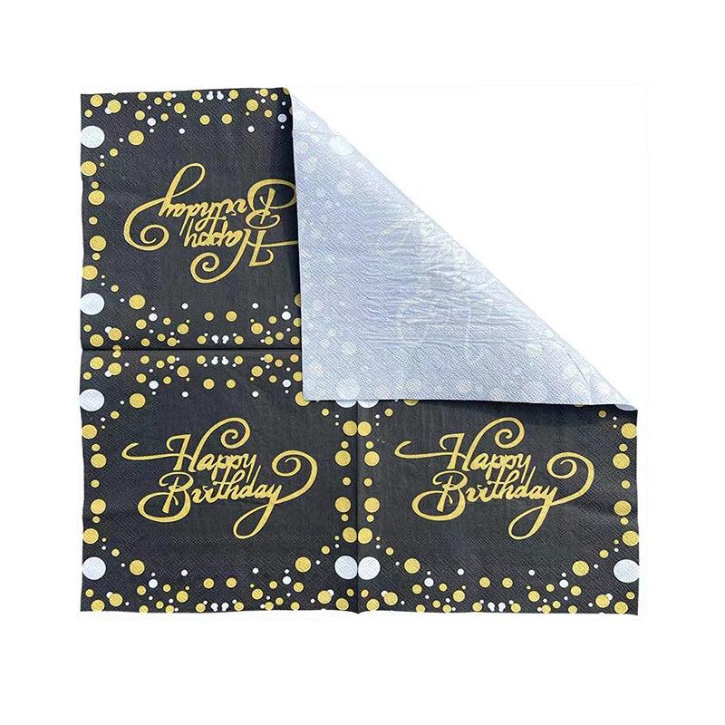 20pcs Happy Birthday Star Polka Dot Disposable Napkin Scene Decor Room Decor