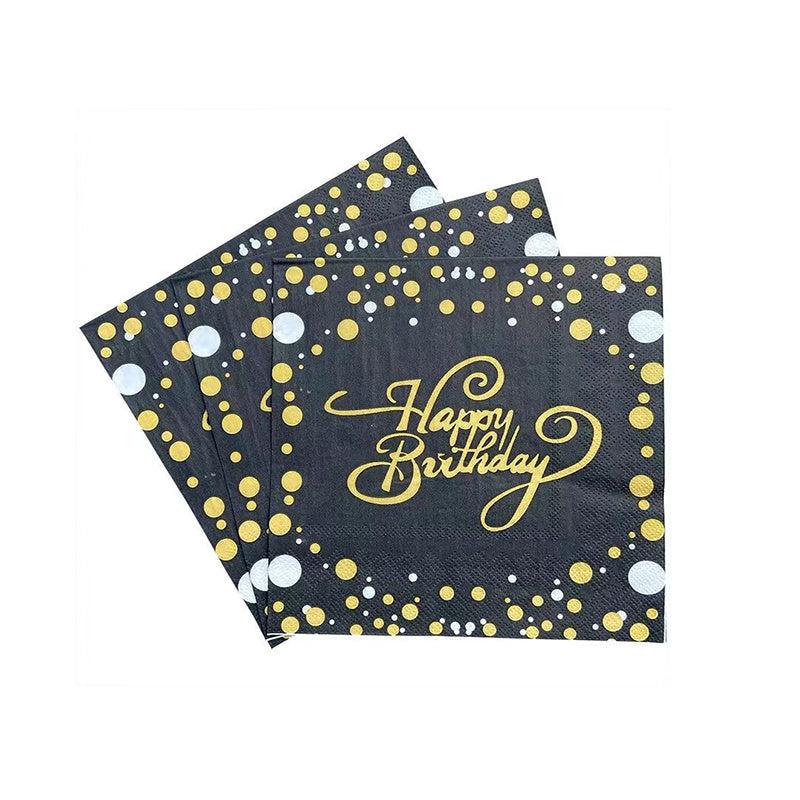 20pcs Happy Birthday Star Polka Dot Disposable Napkin Scene Decor Room Decor