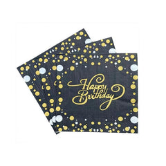 20pcs Happy Birthday Star Polka Dot Disposable Napkin Scene Decor Room Decor