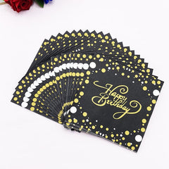 20pcs Happy Birthday Star Polka Dot Disposable Napkin Scene Decor Room Decor