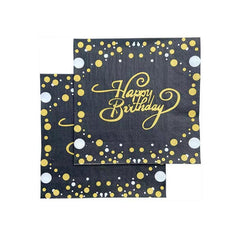 20pcs Happy Birthday Star Polka Dot Disposable Napkin Scene Decor Room Decor