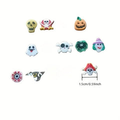 10pcs Halloween Glow Ring Set Colorful Ring Brooch Party Decoration