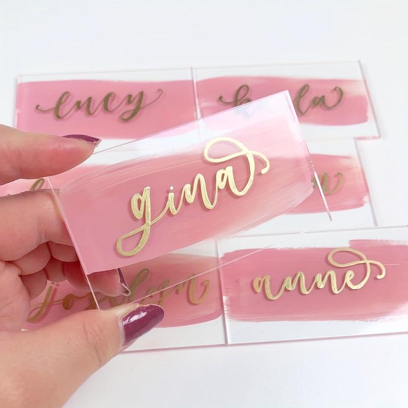 10pcs Acrylic Wedding Table Cards Rectangular Blank Name Card