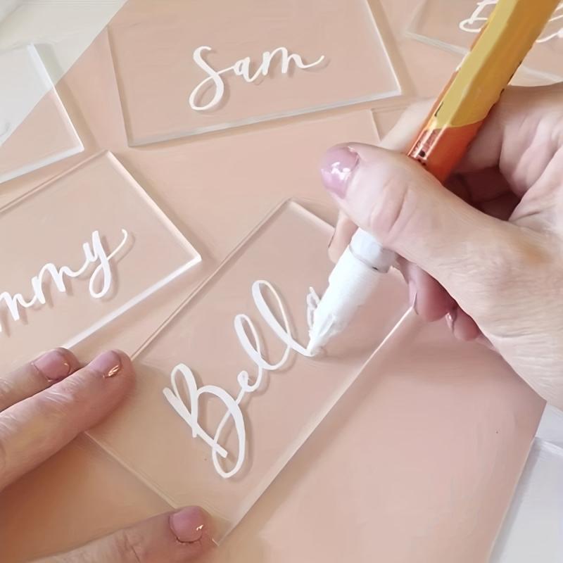 10pcs Acrylic Wedding Table Cards Rectangular Blank Name Card
