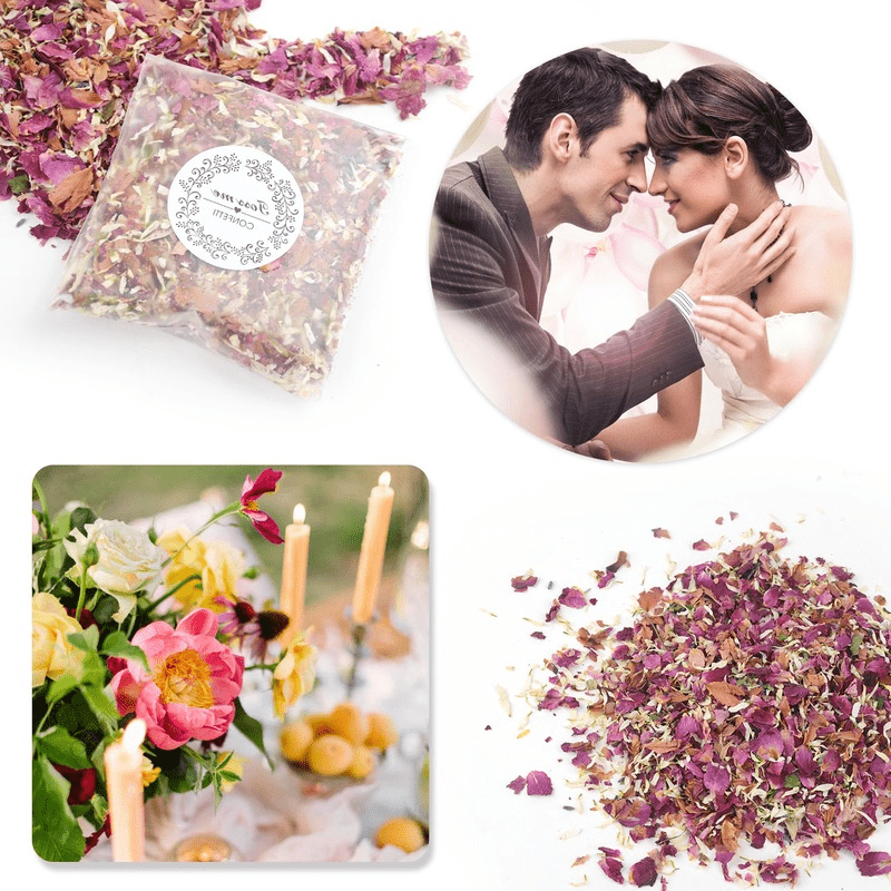 8 Packs Natural Wedding Confetti Dried Flowers Rose Petals Bridal Shower Decor