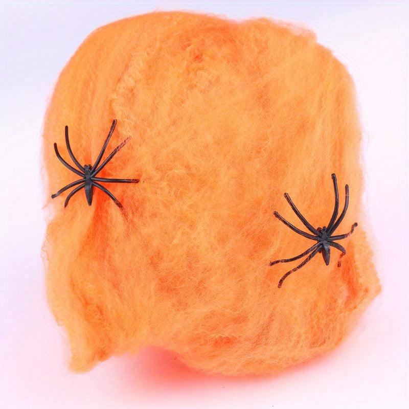 Halloween Spider Set - 2 Spiders & Web Decor