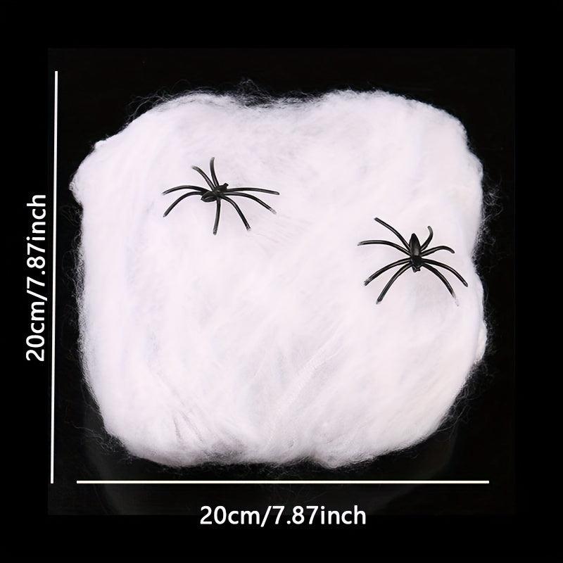 Halloween Spider Set - 2 Spiders & Web Decor