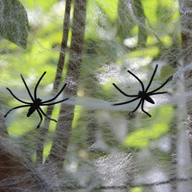 Halloween Spider Set - 2 Spiders & Web Decor