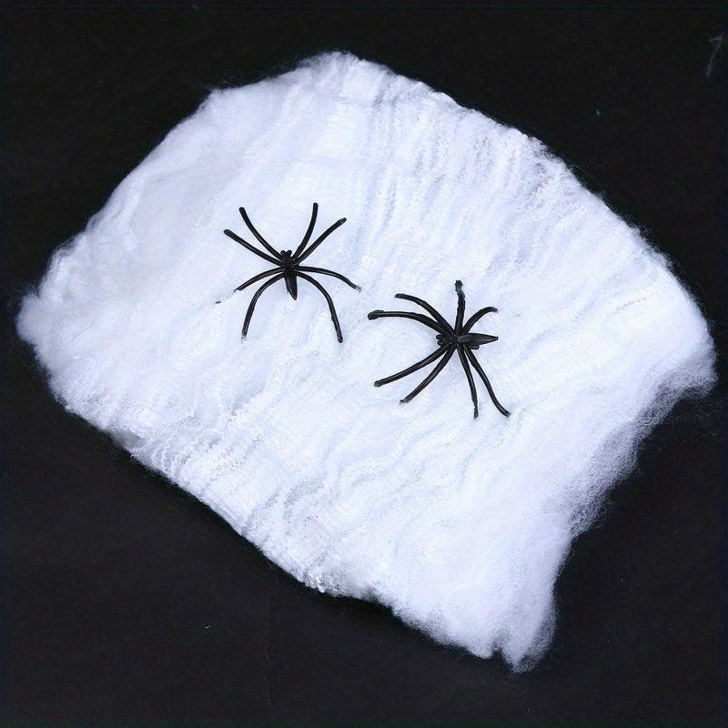 Halloween Spider Set - 2 Spiders & Web Decor