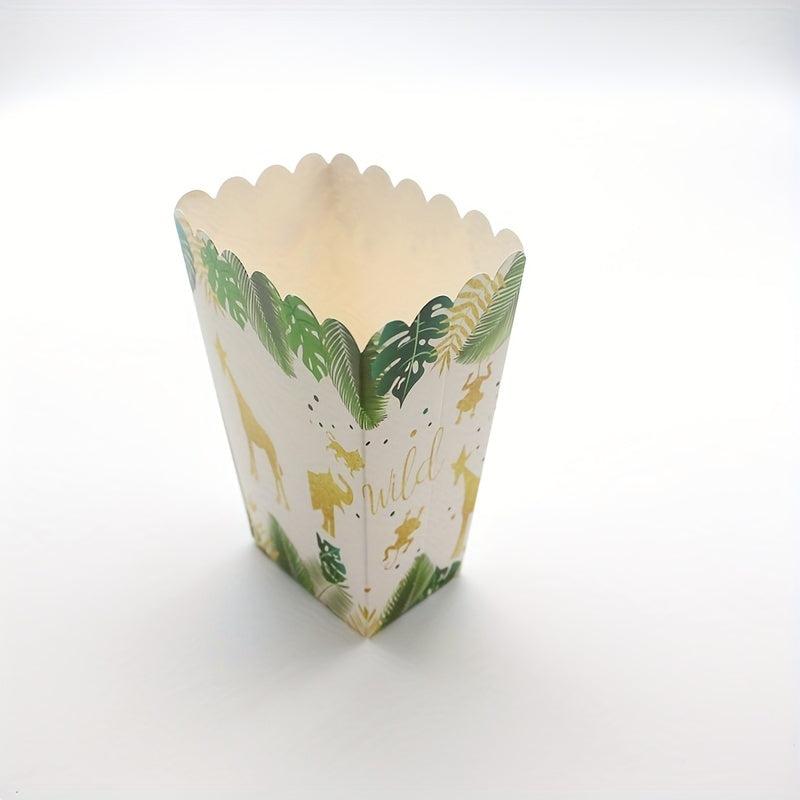 12pcs Jungle Animals Popcorn Box Snack Treat Box
