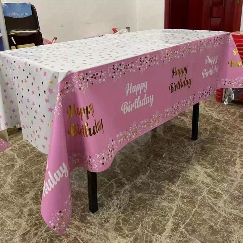 1pc Disposable Tablecloth Waterproof Reusable Tablecloth Birthday Party Decor