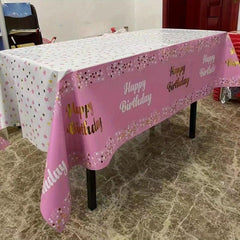 1pc Disposable Tablecloth Waterproof Reusable Tablecloth Birthday Party Decor