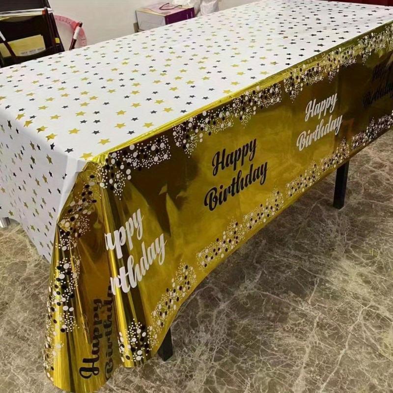 1pc Disposable Tablecloth Waterproof Reusable Tablecloth Birthday Party Decor