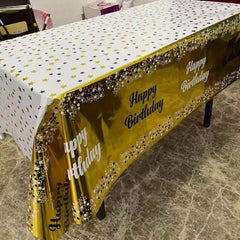 1pc Disposable Tablecloth Waterproof Reusable Tablecloth Birthday Party Decor
