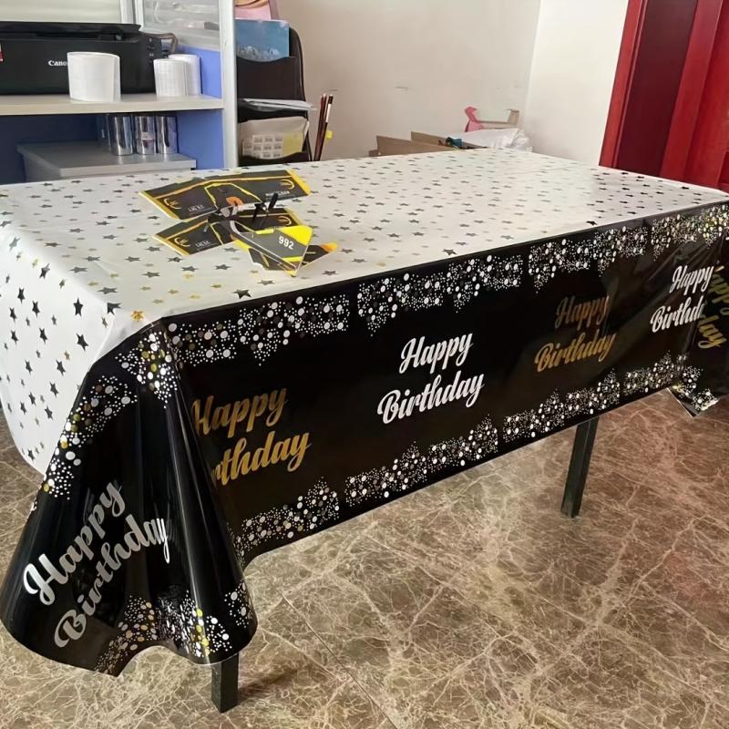 1pc Disposable Tablecloth Waterproof Reusable Tablecloth Birthday Party Decor