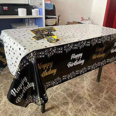 1pc Disposable Tablecloth Waterproof Reusable Tablecloth Birthday Party Decor