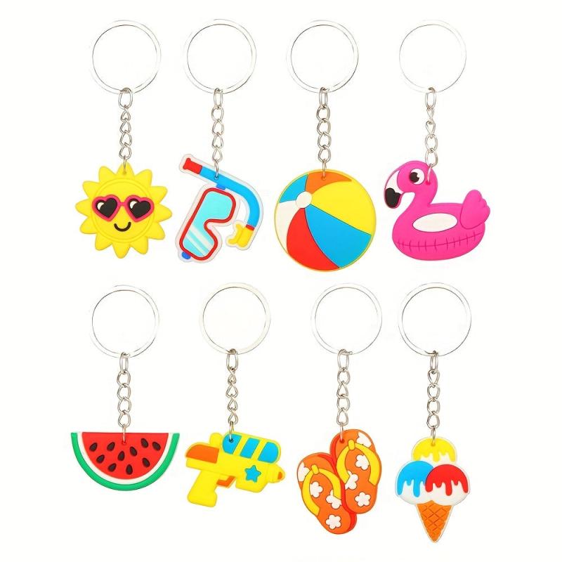Hawaii PVC Key Chain Summer Beach Key Chain Car Gift Pendant Keyring