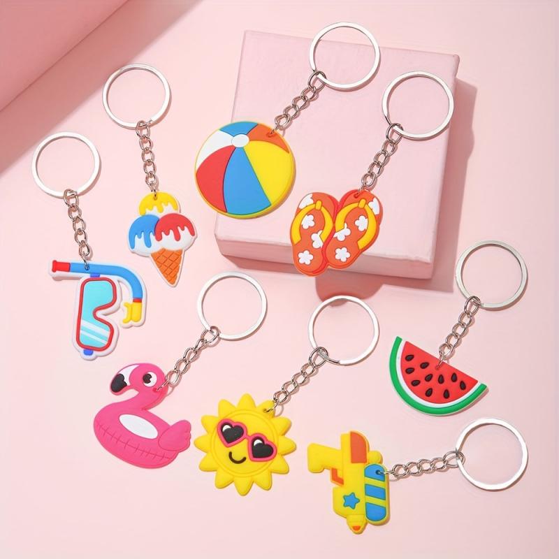 Hawaii PVC Key Chain Summer Beach Key Chain Car Gift Pendant Keyring