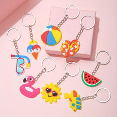 Hawaii PVC Key Chain Summer Beach Key Chain Car Gift Pendant Keyring
