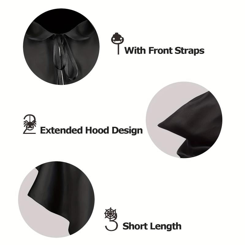 Medieval Cowl Hooded Cloak Halloween Grim Cowl Poncho Cosplay Costume