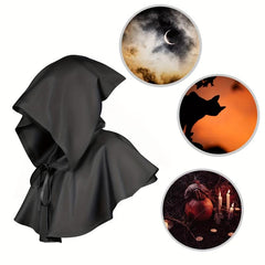 Medieval Cowl Hooded Cloak Halloween Grim Cowl Poncho Cosplay Costume