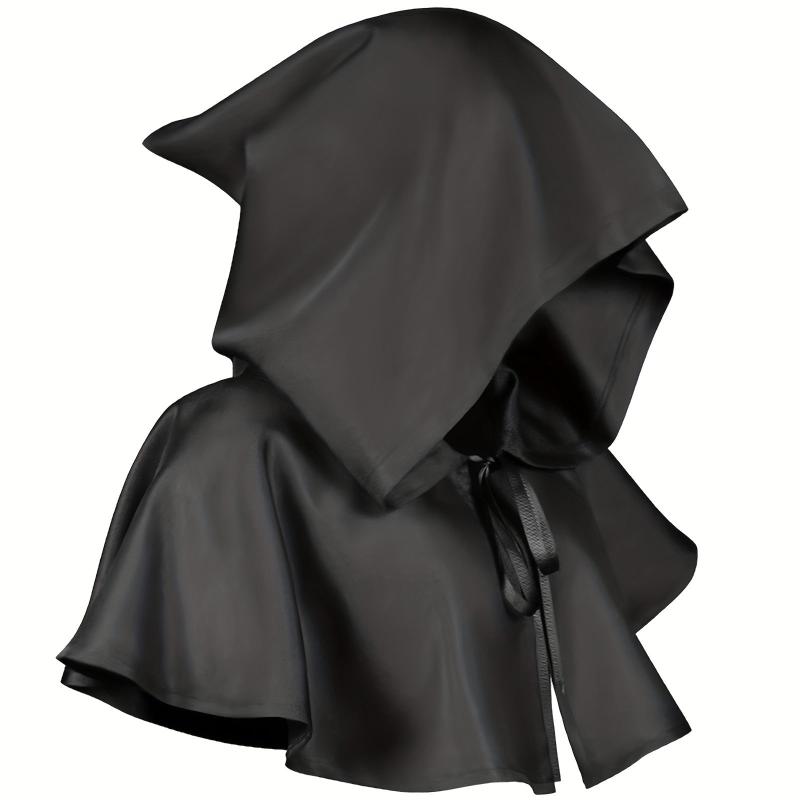 Medieval Cowl Hooded Cloak Halloween Grim Cowl Poncho Cosplay Costume