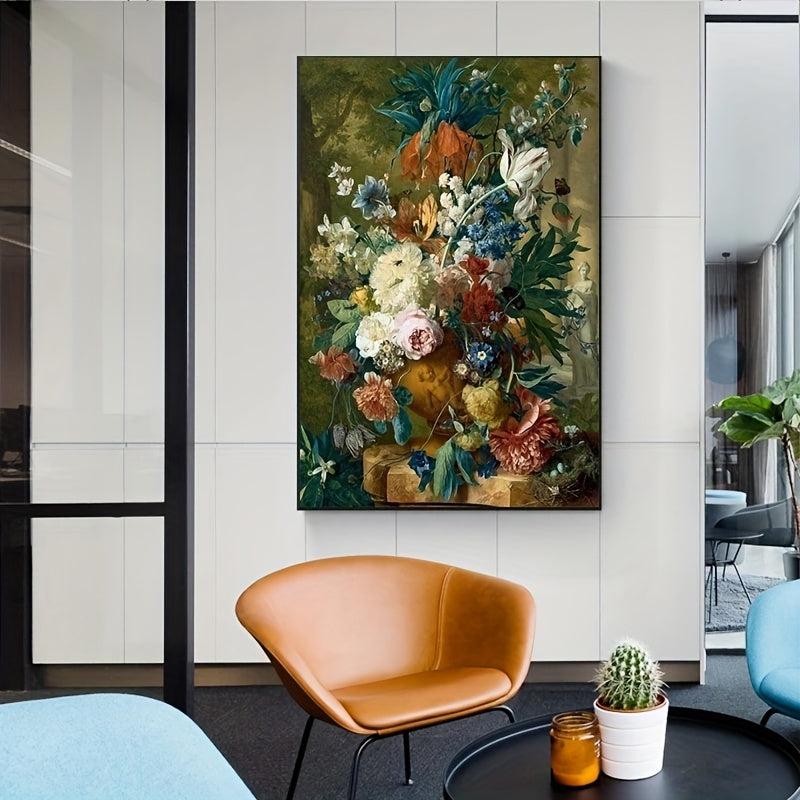 Classic Flowers in a Vase Art Canvas Print Home Wall Decor